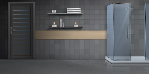 Modern realistisch model van het badkamers binnenlands ontwerp