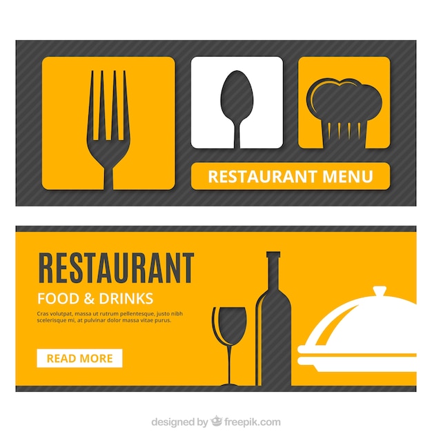 Modern restaurant banners