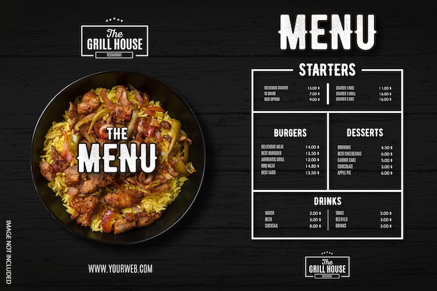 Gratis vector modern restaurantmenu met professionele ontwerpsjabloon