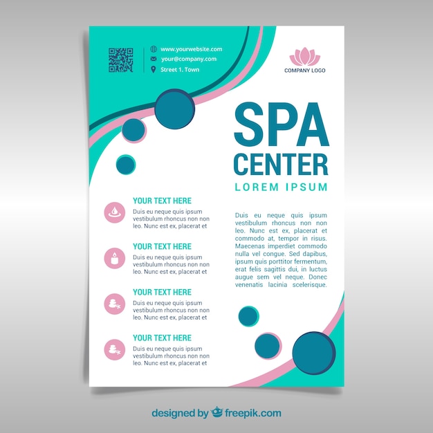 Gratis vector modern spa sjabloon folder