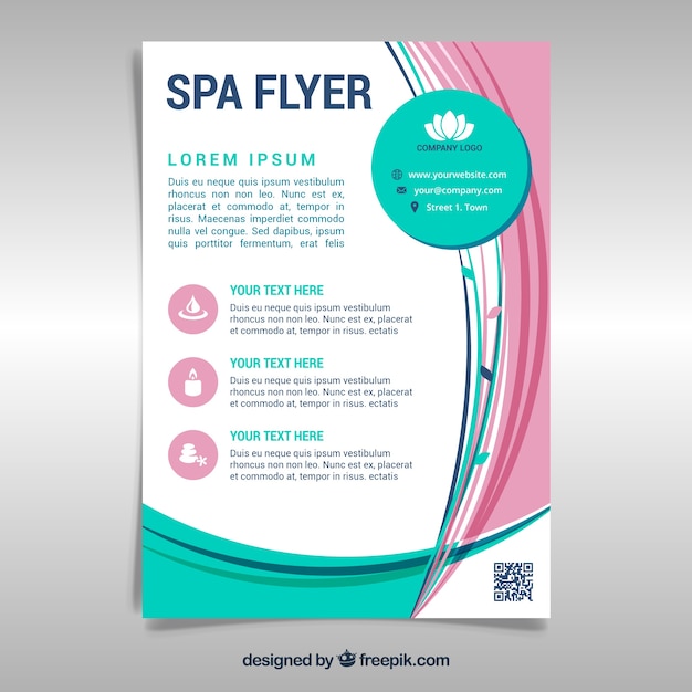 Gratis vector modern spa sjabloon folder