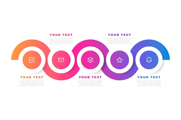 Modern verloop infographic met pictogrammen