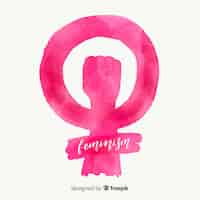 Gratis vector modern watercolour feministisch symbool