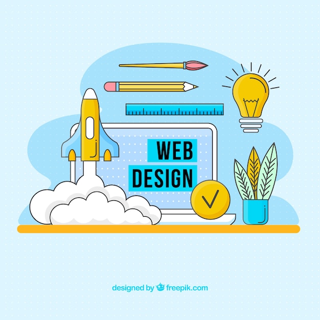 Gratis vector modern web design concept met de hand getekend stijl