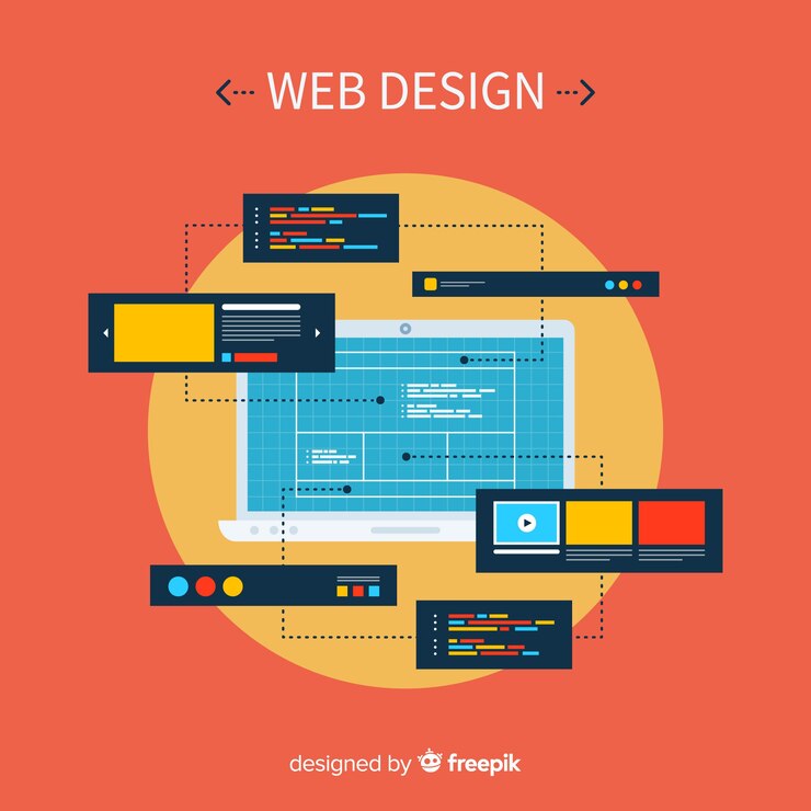 Gratis Vector modern web design concept met vlakke stijl