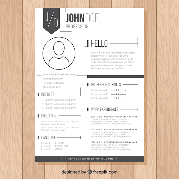 Modern wit cv-ontwerp