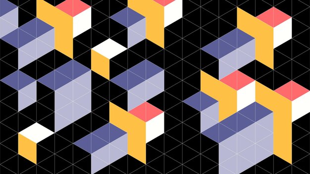 Moderne abstracte achtergrond met driehoekige kubussen en pastelkleur