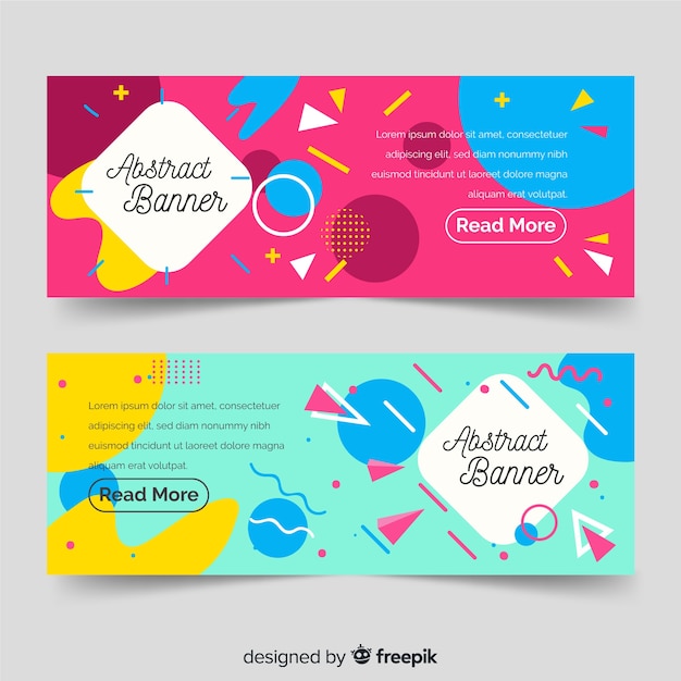 Moderne abstracte banners met platte ontwerp