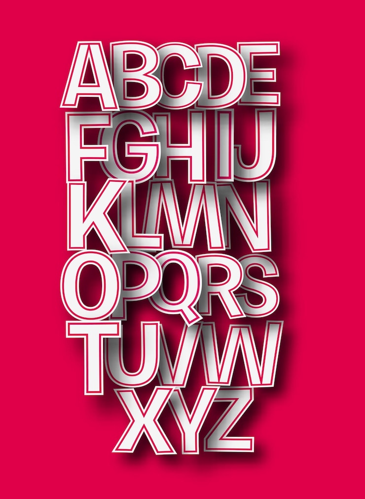Gratis Vector moderne abstracte lettertypeset van alfabettekstontwerp