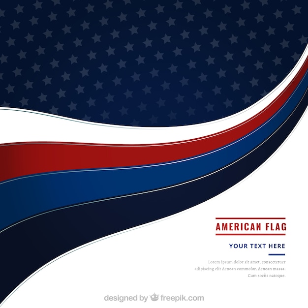 Moderne Amerikaanse vlag met golvende vormen