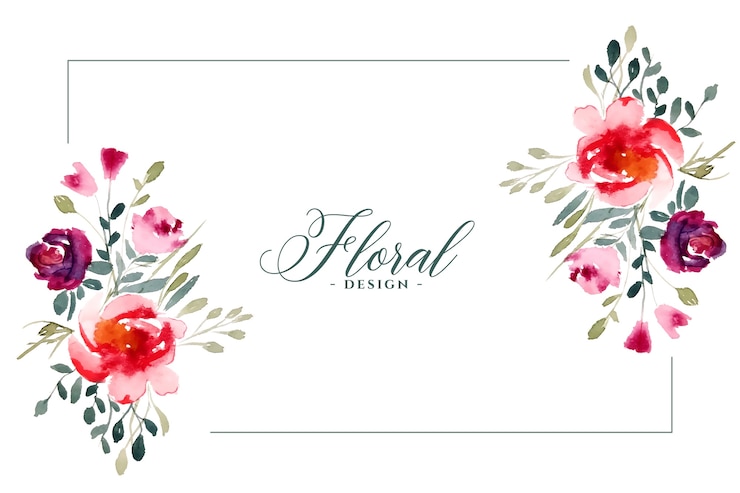 Gratis Vector moderne aquarel bloemen
