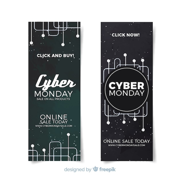 Moderne aquarel cyber maandag banners