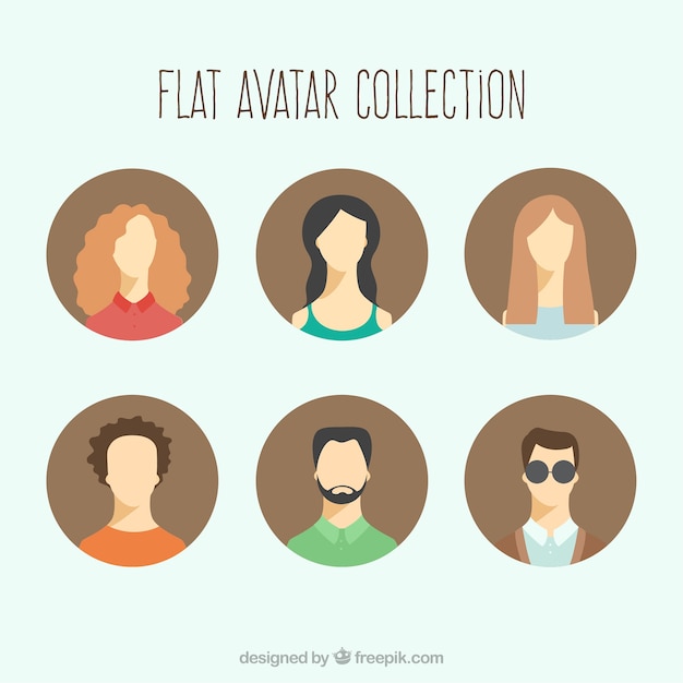 Gratis vector moderne avatars met cirkelvormige stijl