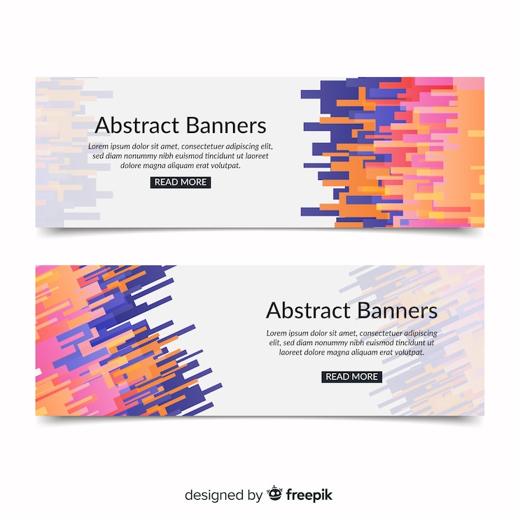 Gratis Vector moderne banners met abstract ontwerp