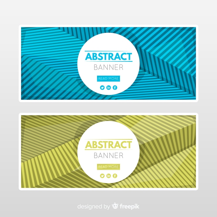 Gratis Vector moderne banners met abstract ontwerp