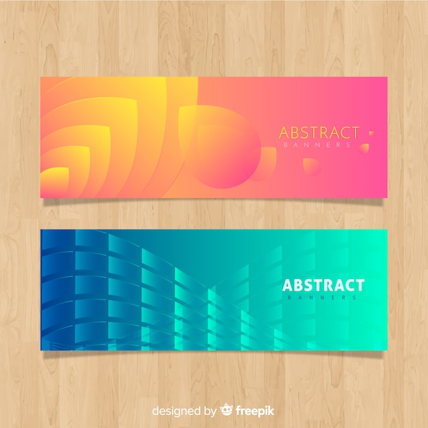 Gratis vector moderne banners met abstract ontwerp