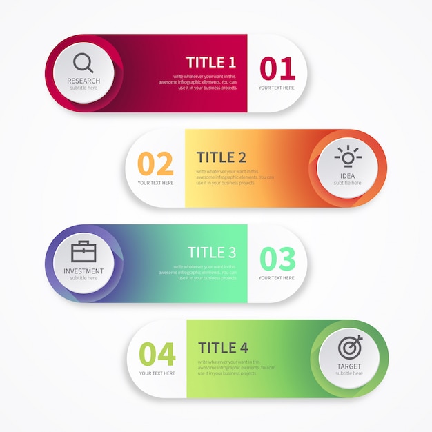 Moderne banners voor infographics