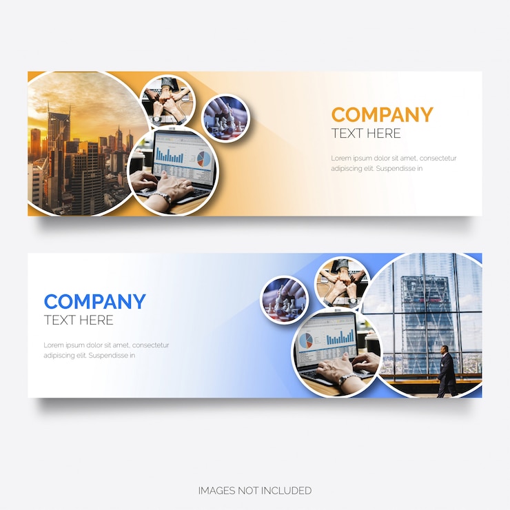 Gratis Vector moderne bedrijfsbanner met cirkelvormen