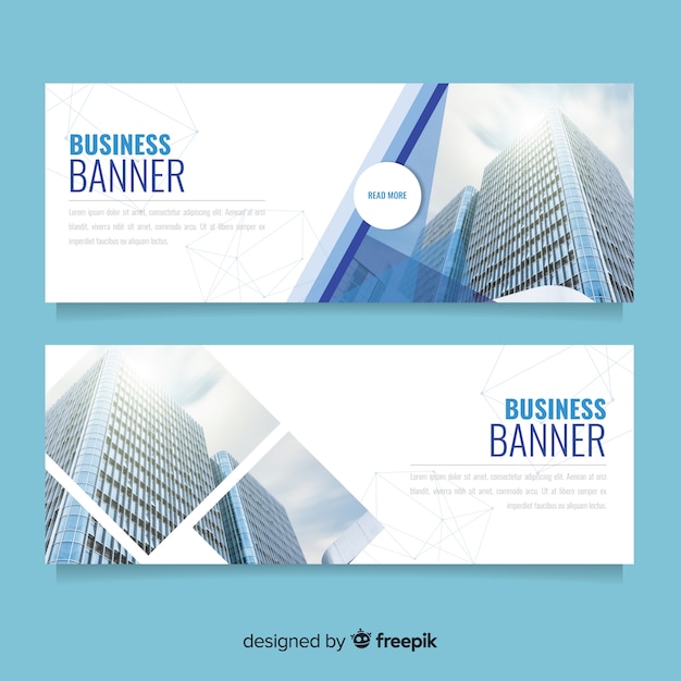 Gratis vector moderne bedrijfsbanners met foto