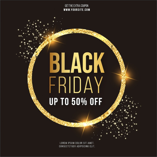 Moderne Black Friday-banner met gouden frame