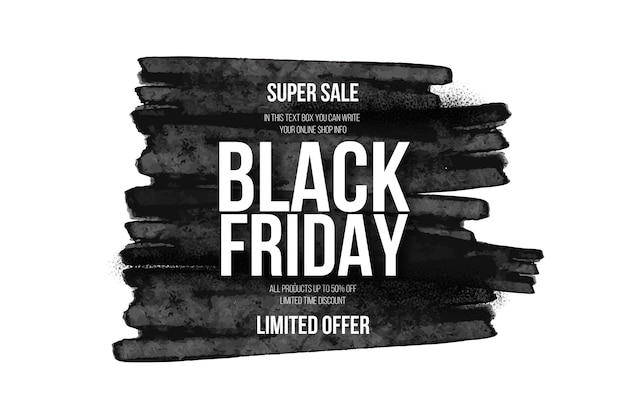 Moderne Black Friday-promotie met aquarel Splash-achtergrond