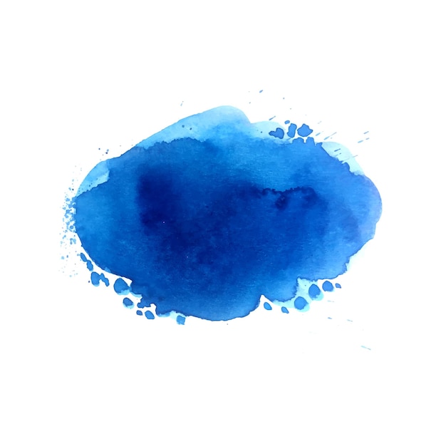 Moderne blauwe aquarel splash penseelstreek ontwerp vector