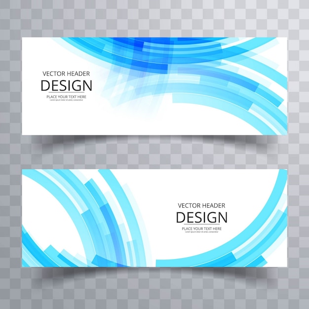 Gratis vector moderne blauwe banners