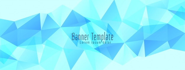 Moderne blauwe geometrische veelhoek ontwerp banner