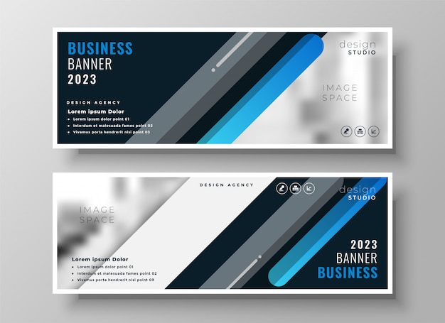 Moderne blauwe presentatiebanner