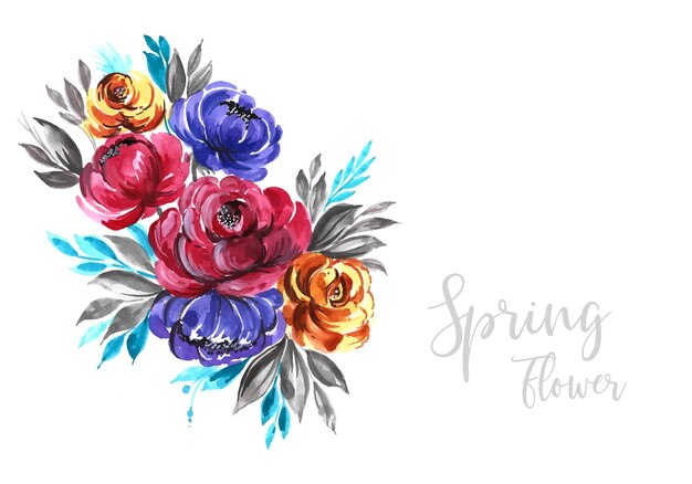 Moderne bruiloft kleurrijke decoratieve lente bloemen ontwerp illustratie