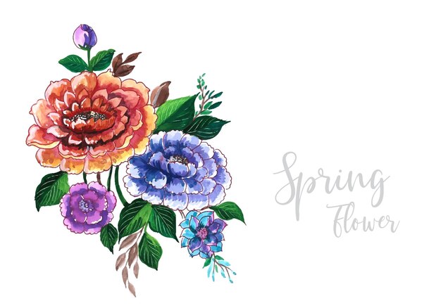 Moderne bruiloft kleurrijke decoratieve lente bloemen ontwerp illustratie
