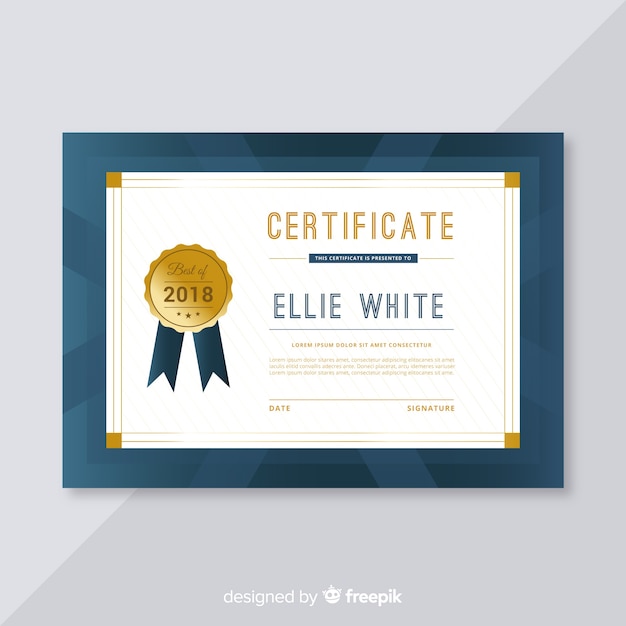 Gratis vector moderne certificaatsjabloon