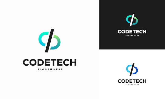 Moderne codering logo ontwerpen concept vector, programmeur technologie logo pictogram vector