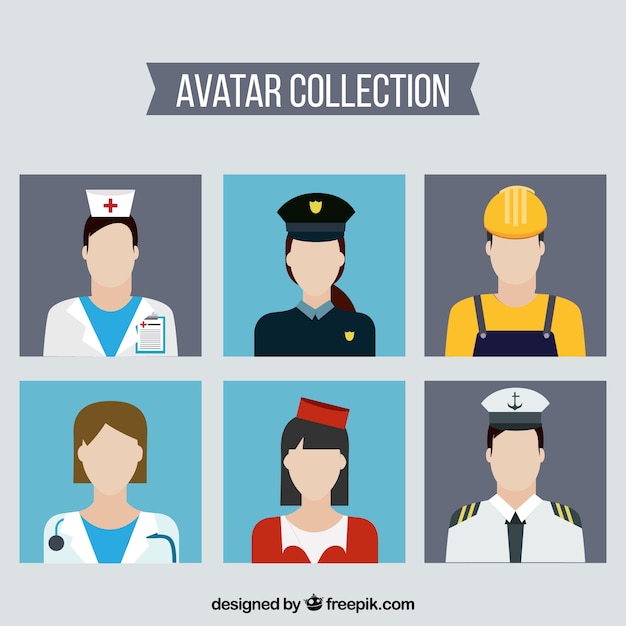 Moderne collectie beroepen avatars