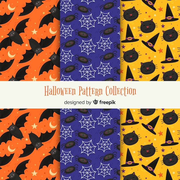 Moderne collectie van halloween-patronen