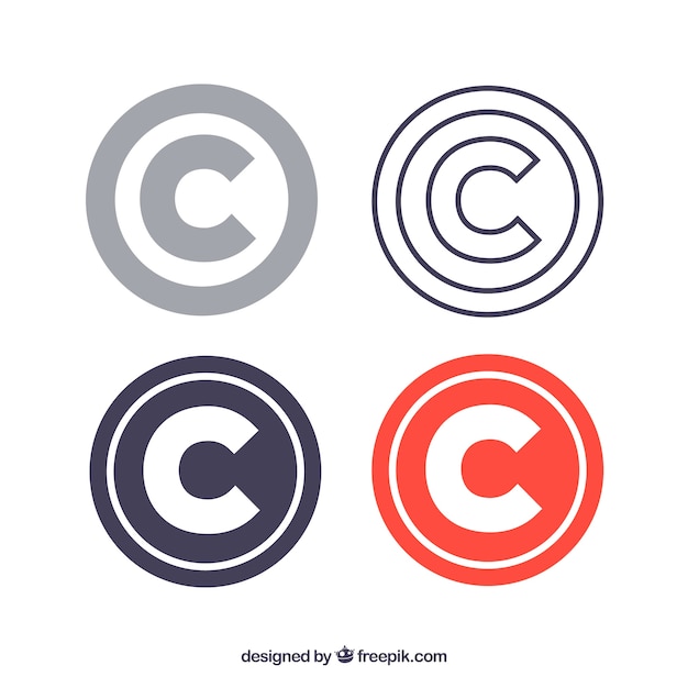 Moderne copyright-symbool sjabloonverzameling