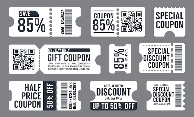 Moderne coupon verkoop label collectie met platte ontwerp