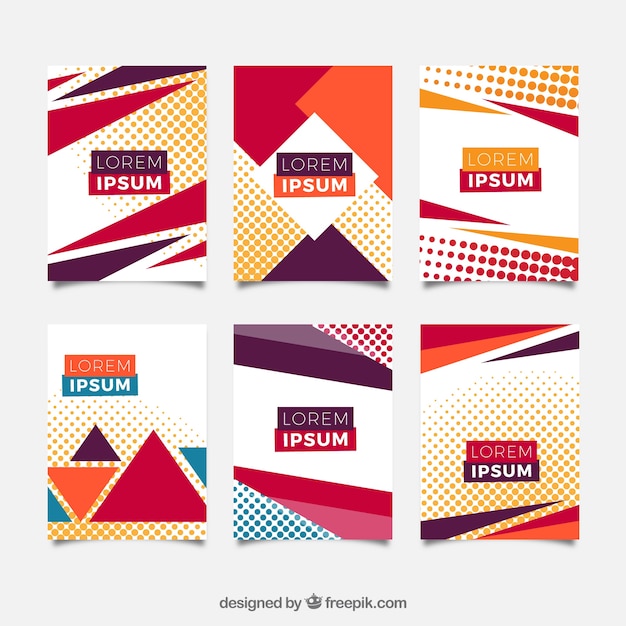 Gratis vector moderne cover sjablooncollectie