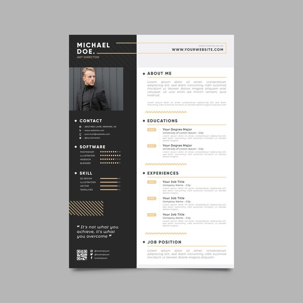 Moderne cv-template met foto