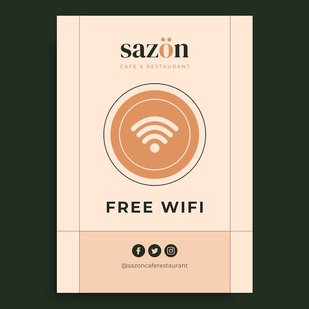 Moderne elegante sazon café wifi teken sjabloon