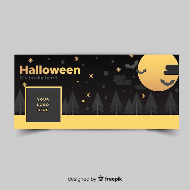 Moderne facebookbanner met halloween-concept