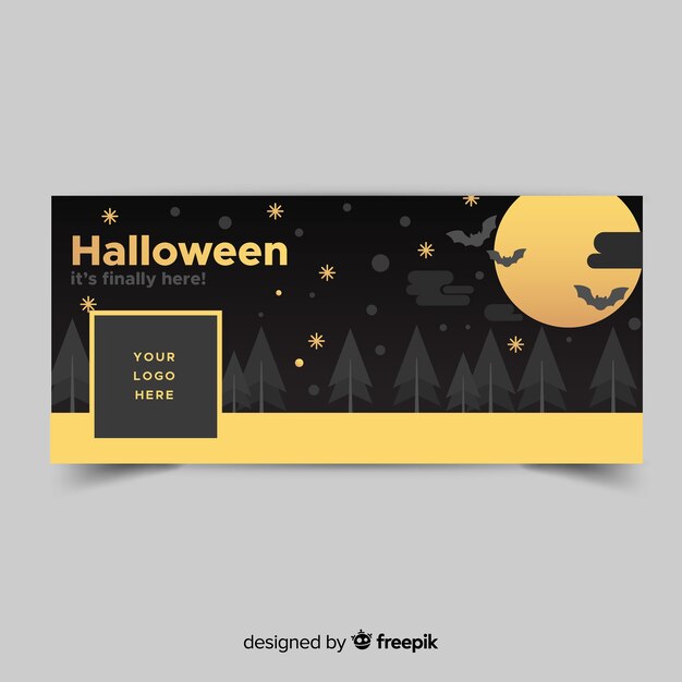 Moderne facebookbanner met Halloween-concept