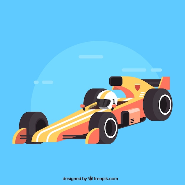 Gratis vector moderne formule 1 raceauto met plat ontwerp