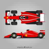 Gratis vector moderne formule 1 raceauto met plat ontwerp