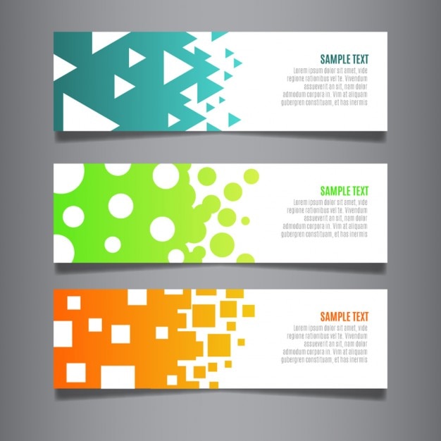 Gratis vector moderne geometrische web banners set