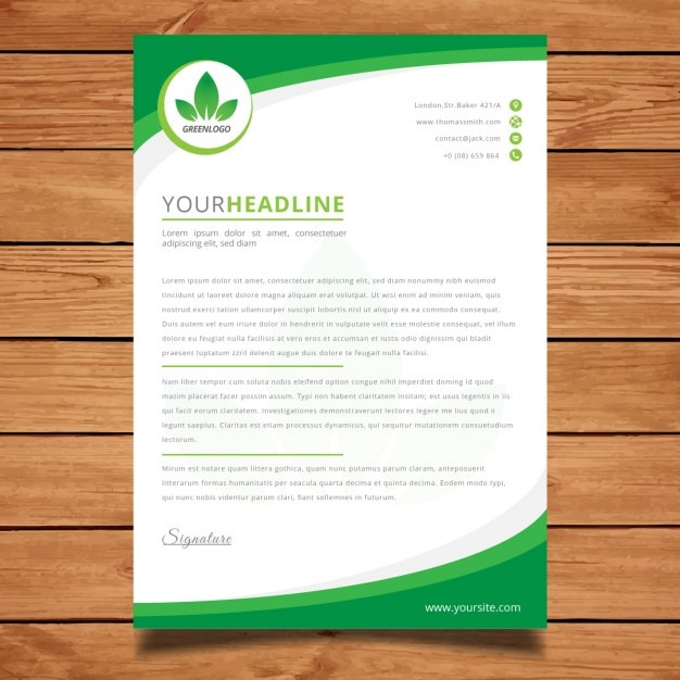 Gratis vector moderne groene corporate brochure ontwerp