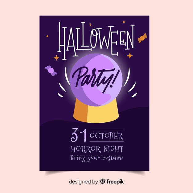 Moderne hand getrokken Halloween-partijaffiche