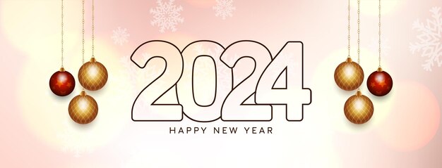 Moderne Happy new year 2024 viering banner ontwerp vector
