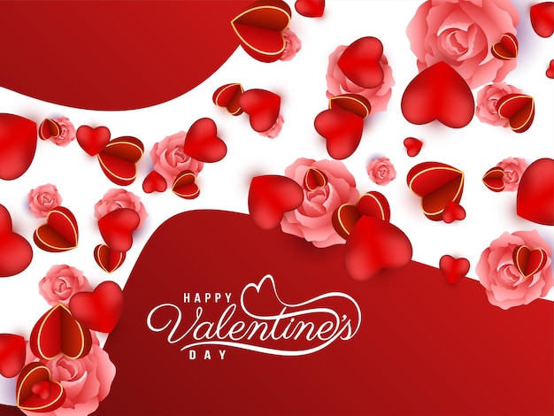 Moderne Happy Valentines day viering achtergrond met harten vector