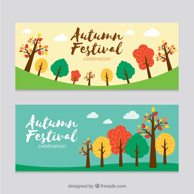 Gratis vector moderne herfst banners